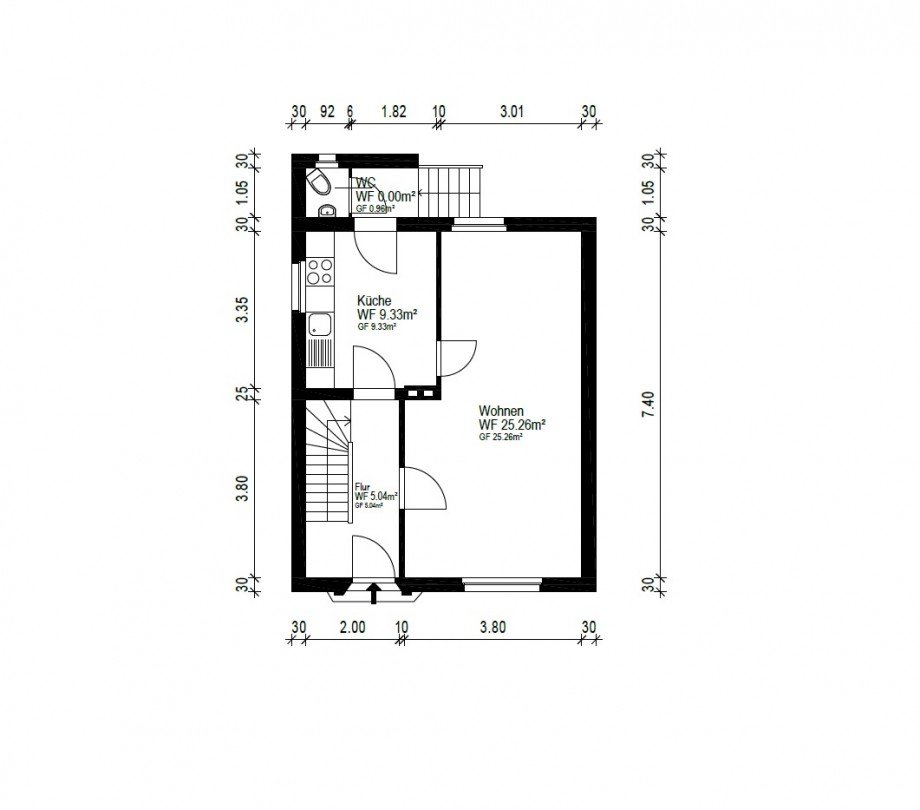 Grundriss EG Einfamilienhaus 