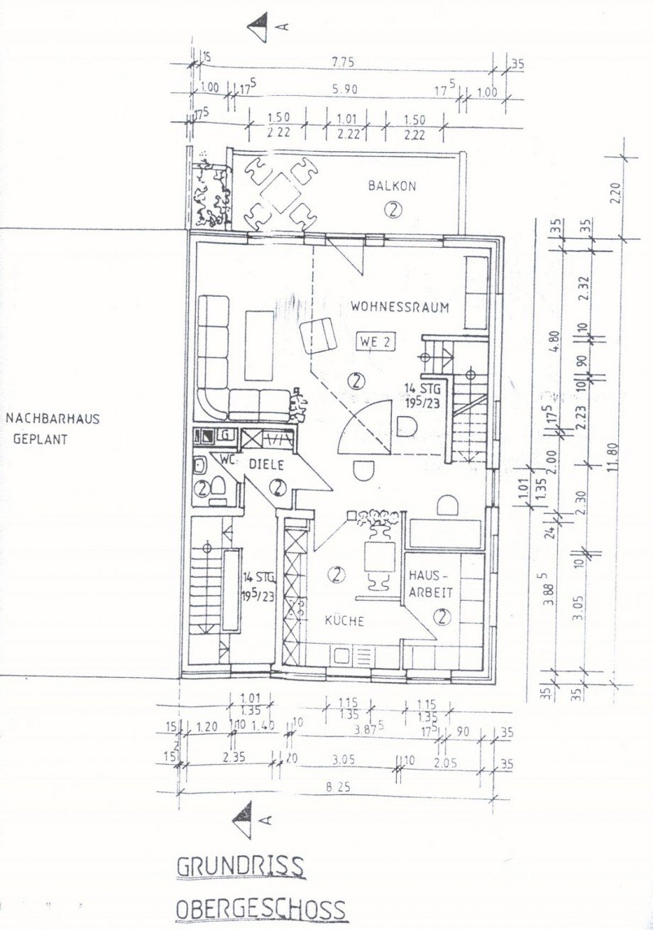Grundriss 1OG Maisonettewohnung H�ckelhoven
