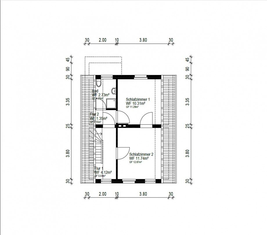Grundriss OG Einfamilienhaus 