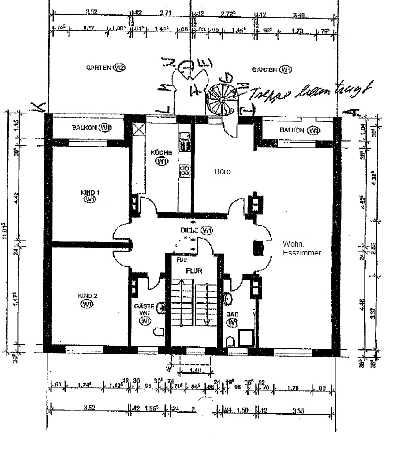 Grundriss ETW Hochparterre Erdgeschosswohnung M�nchengladbach